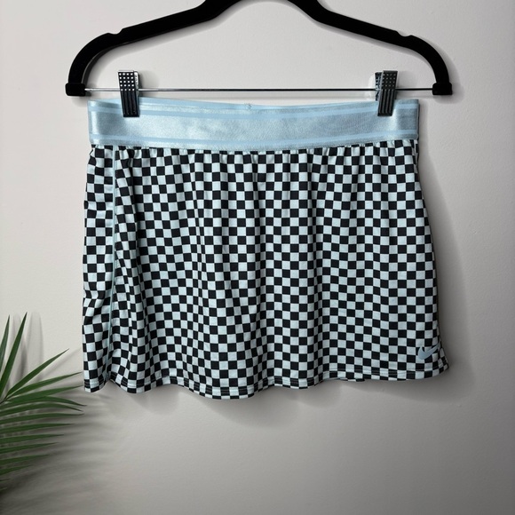 Nike Court Dri Fit Checkered Skirt Skort 2 in 1 Shorts Mini Active - Picture 1 of 6